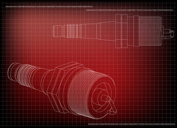 3D model spark plug — Stockový vektor