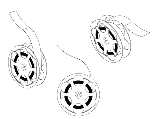 Ruedas modelo 3d para una película — Archivo Imágenes Vectoriales