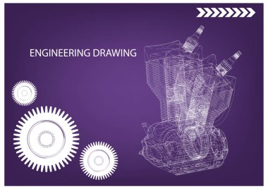 Motosiklet motoru ve cogwheels