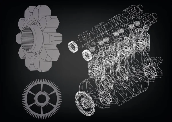 Le moteur de la voiture — Image vectorielle
