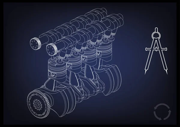 El motor del coche — Vector de stock