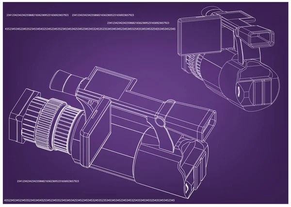 Caméra sur violet — Image vectorielle