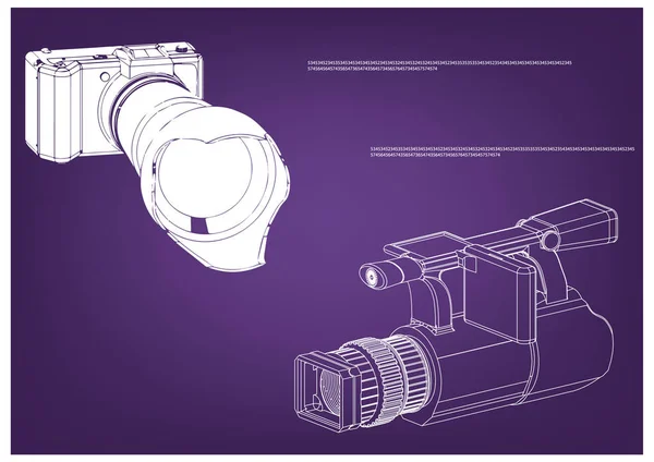 Fényképezőgép, lila — Stock Vector