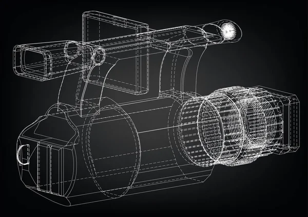 Камера на черном — стоковый вектор