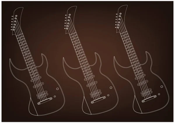 Guitar på en brun – Stock-vektor