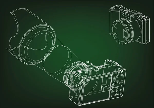 Камера на зеленом — стоковый вектор