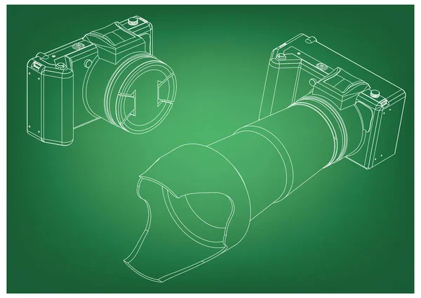 Câmera em verde —  Vetores de Stock