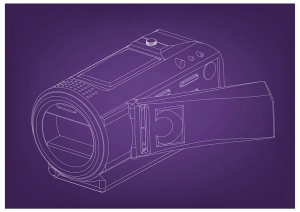 Camera on purple — Stock Vector