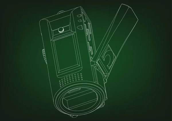 Kamera auf Grün — Stockvektor