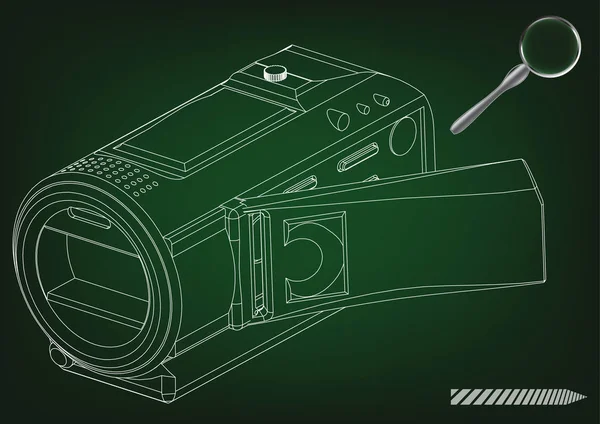 Камера на зеленом — стоковый вектор