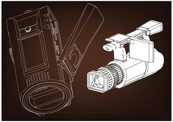 Cámara en marrón — Vector de stock