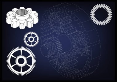 gezegen mekanizması 3 boyutlu model