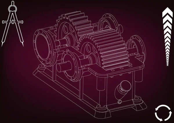 Modelo 3d del reductor — Archivo Imágenes Vectoriales