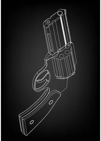 Modelo 3d de una pistola — Vector de stock