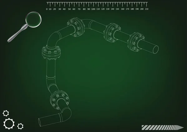3D-Modell einer Pipeline — Stockvektor