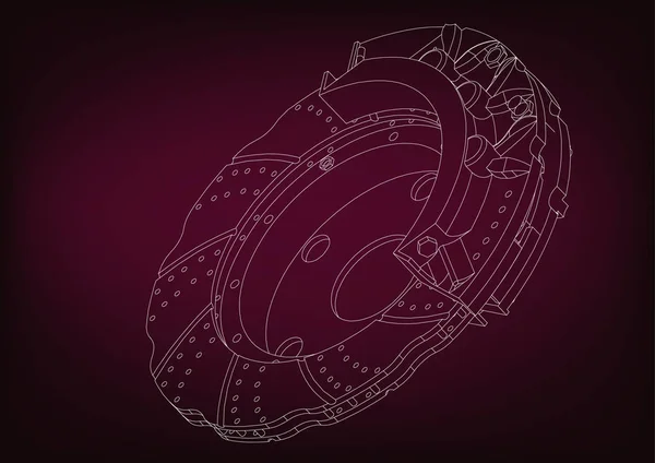 3D-Modell der Bremsscheibe — Stockvektor