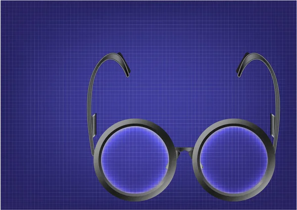 Черные очки на синем — стоковый вектор