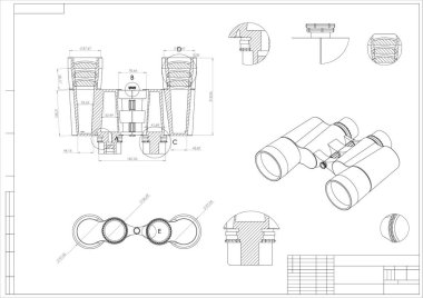 Çizim ve 3d modeli dürbün