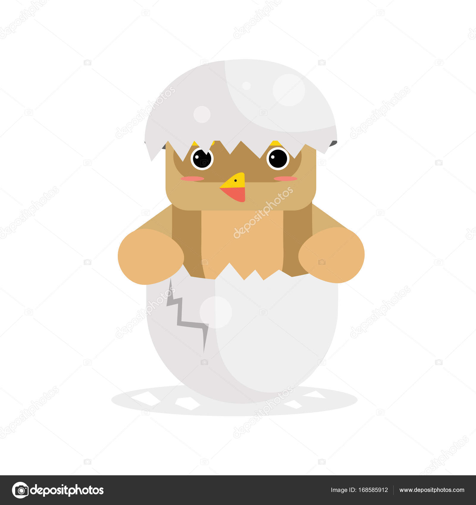 Hibou Nouveau Né Mignon Oiseau Caractère Brun Drôle Niché