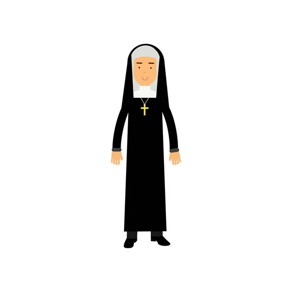 Catholic nun, religion representative vector Illustration