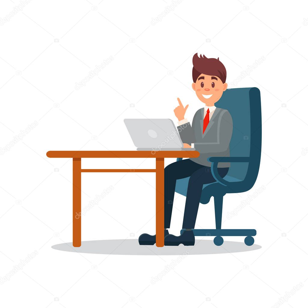 Animado: hombre trabajando en oficina dibujo | Hombre de negocios