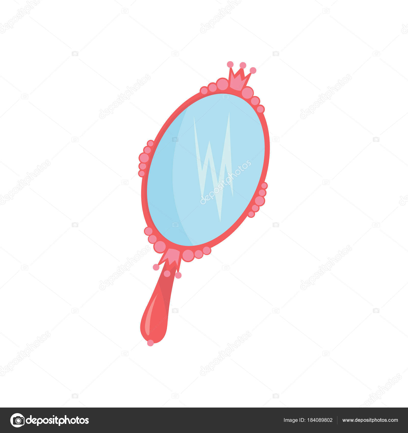 Espejo dibujo a color | Espejo en marco oval rosa en ...