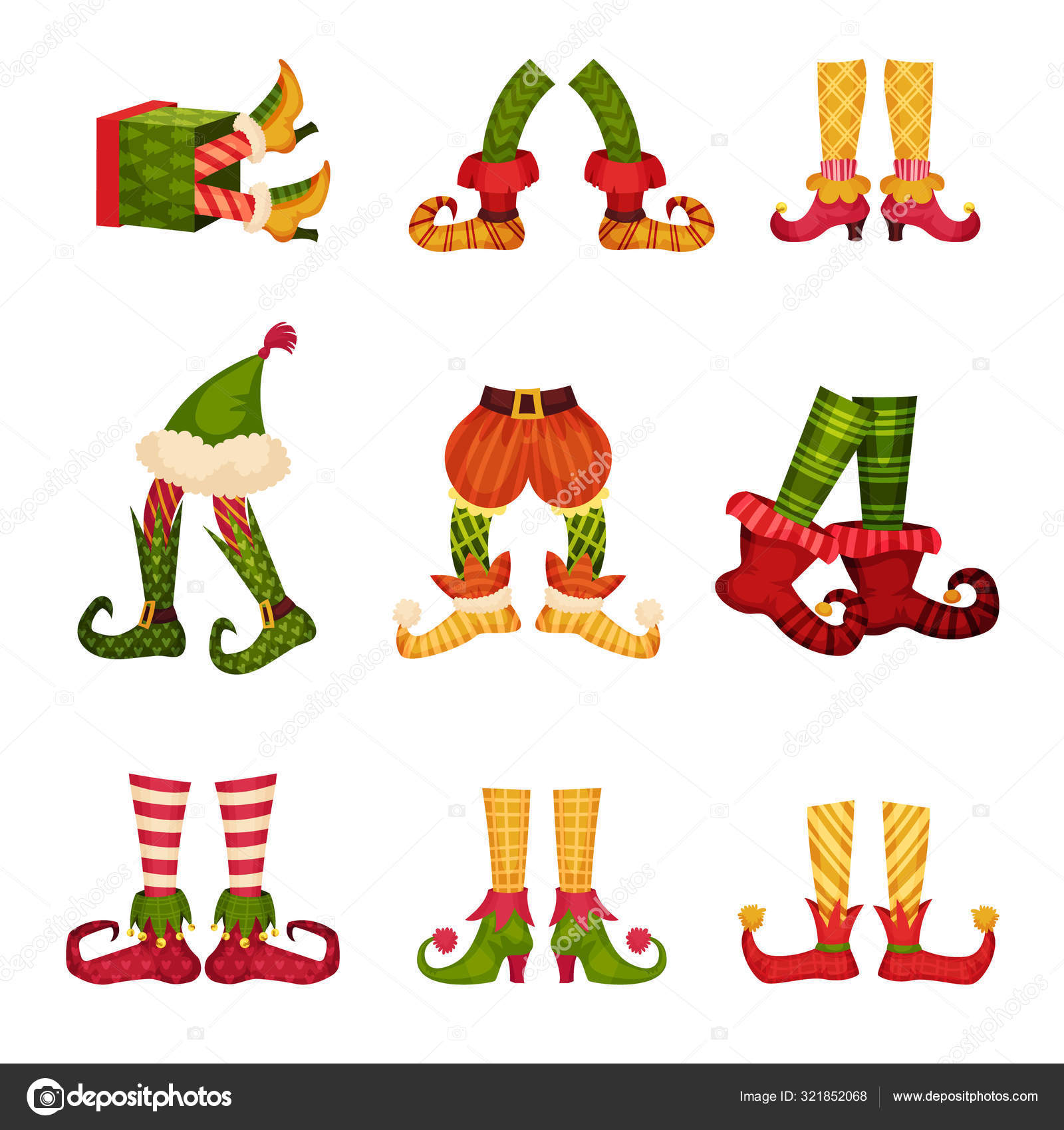 Elf Legs Scarf and Mitts wJingle Bells