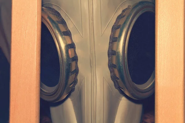 Çernobil felaketi mağdurları için gaz silah, çevre kirliliği ve Uluslararası Anma Günü kullanımından çocukların korunması için bir kavram olarak gaz maskeli bir oyuncak.