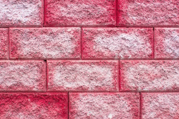 Coral Brick wall texture close up. Pink, red, texture. Modern brick wall wallpaper design for web or graphic art projects. Abstract background for business cards and covers. Template or mock up. — Stock Photo, Image