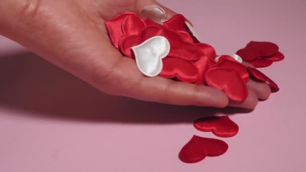 ハート形ピンクの恋愛バレンタインのコンセプト — ストック動画