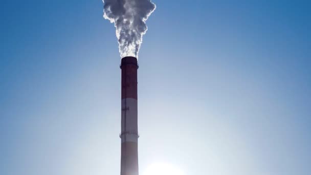 Smoke from the chimney of the plant close up time lapse. Concepts of pollution of our atmosphere — Wideo stockowe