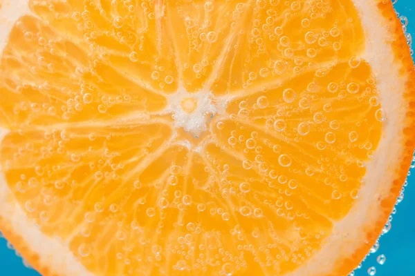 Imagen Cerca Fruta Naranja Fondo Agua Bajo Agua Fondo Textura — Foto de Stock