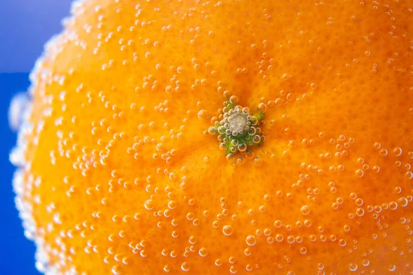 Mandarim Super Macro Close Tangerinas Fresco Grande Cor Vibrante Água — Fotografia de Stock