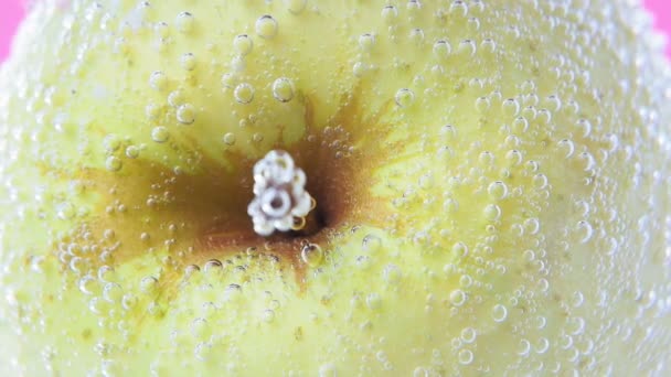 Abstract macro image of a apple close -up. selective focus — Stock Video