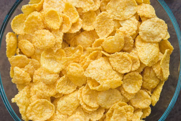 Tasty Crispy Corn Flakes Bowl Selective Focus Shallow Depth Field — Stock Photo, Image