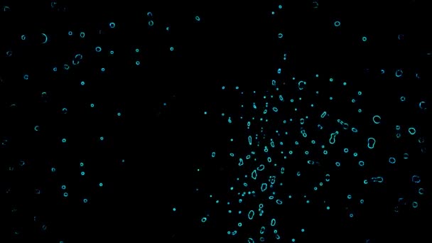 Siyah Arkaplan Videosundaki Mavi Baloncuklar Harika Bir Video Klibidir 1920X1080 — Stok video