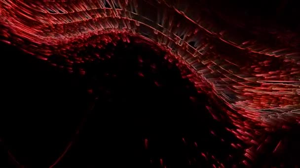 Червоні Частинки Криві Чорному Фоні Відео Чудове Відео Цей Відеокліп — стокове відео