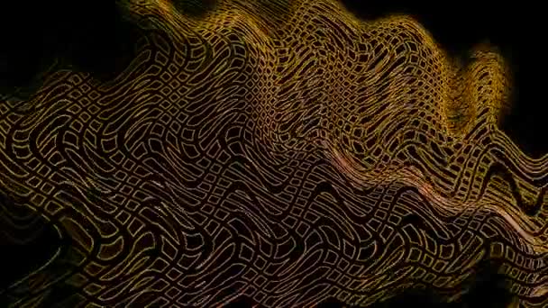 Yellow Abstraction Curved Cells Black Background Stock Video Est Une — Video