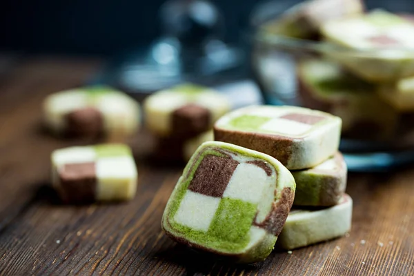 Galletas de tablero tricolor —  Fotos de Stock