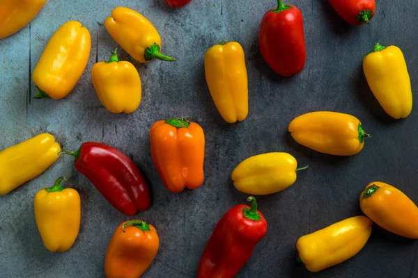 Raw mini sweet peppers Stock Photo