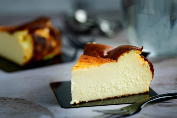 Basque Burnt Cheesecake — 스톡 사진
