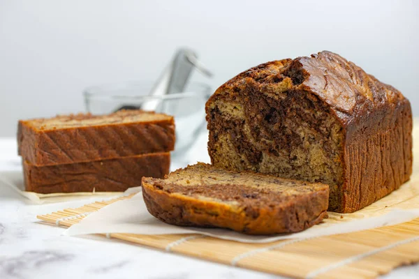 Homemade banana chocolate bread — 스톡 사진