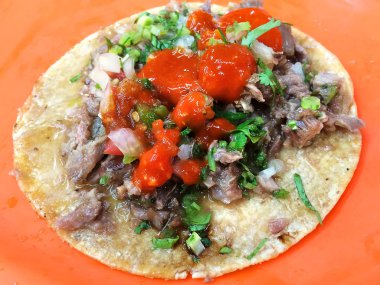 Guacamole ile Meksika tacos sığır eti