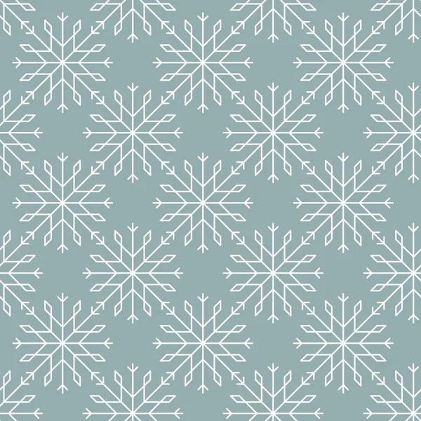Snowflakes padrão de arte linha sem costura — Vetor de Stock