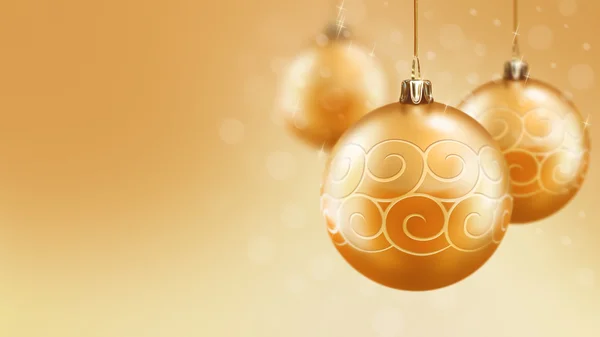 Рождество и Новый год золотые шарики фон — стоковое фото