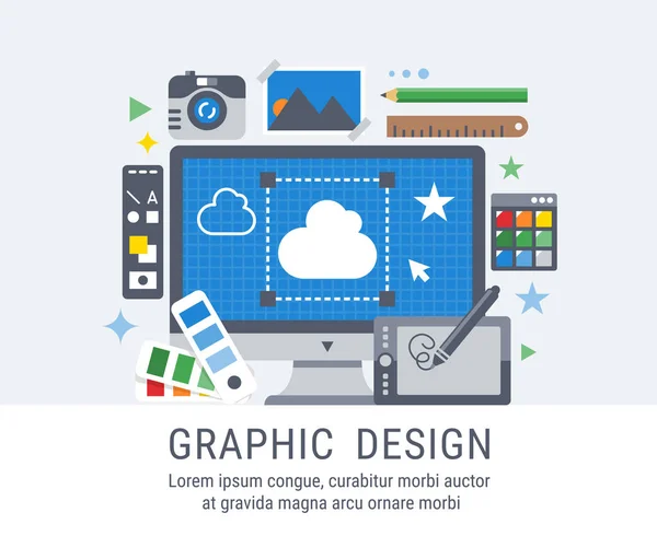 Grafik Design flache Vektorillustration für Web — Stockvektor