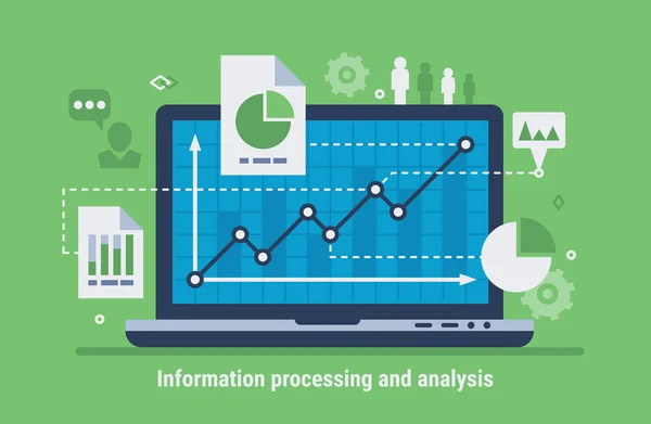 Processamento e análise da informação — Vetor de Stock