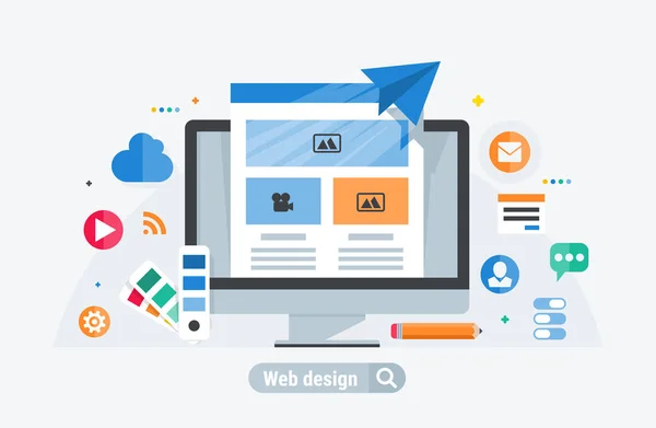 Construcción de diseño web — Vector de stock