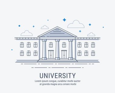 Üniversite Binası illüstrasyon