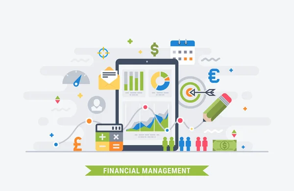 Gestão financeira ilustração plana —  Vetores de Stock